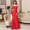 Women's Red Lace Embroidered Evening Gown: Elegant Chinese Bridesmaid or Welcoming Dress