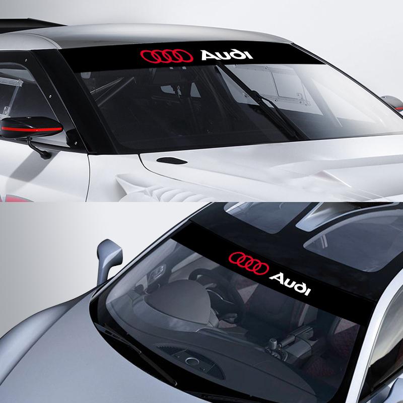 1Pcs Car Front Windshield Emblem Stickers Front and Rear Decorative For Audi S8 TT A4L A6L RS3 RS4 RS5 RS6 C6 S3 S4 S5 S6 S8 A7 A8 A3 A4 A5 Q3 Q5 Q7