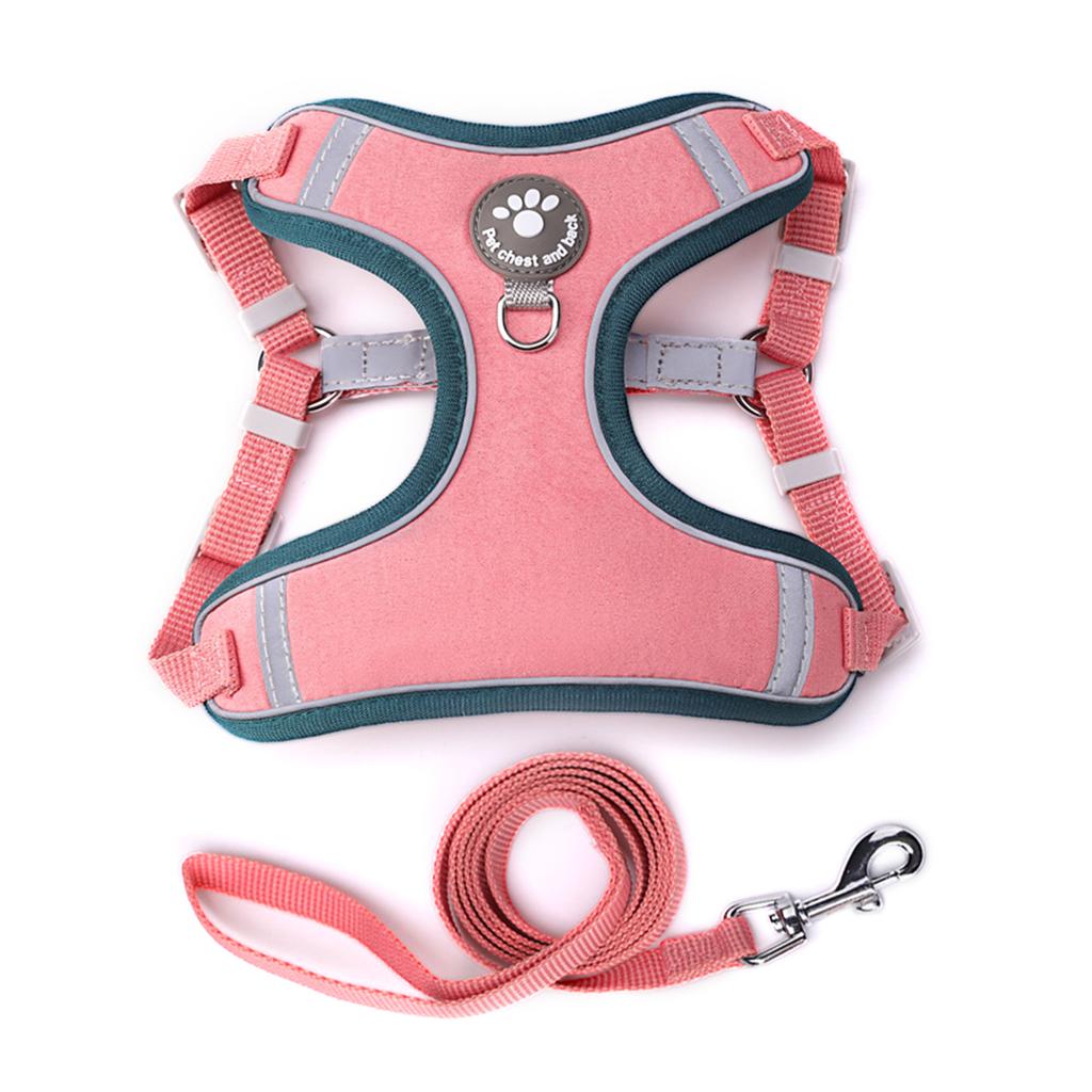 Dog Breathable- Vest Collar Soft Chest Reflective Strap for Small Medium Large Pets Soft Rope with Traction-Hook