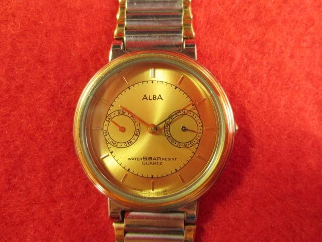 

[USED] SK60T) Fully functional SEIKO Alba Gold men s business watch