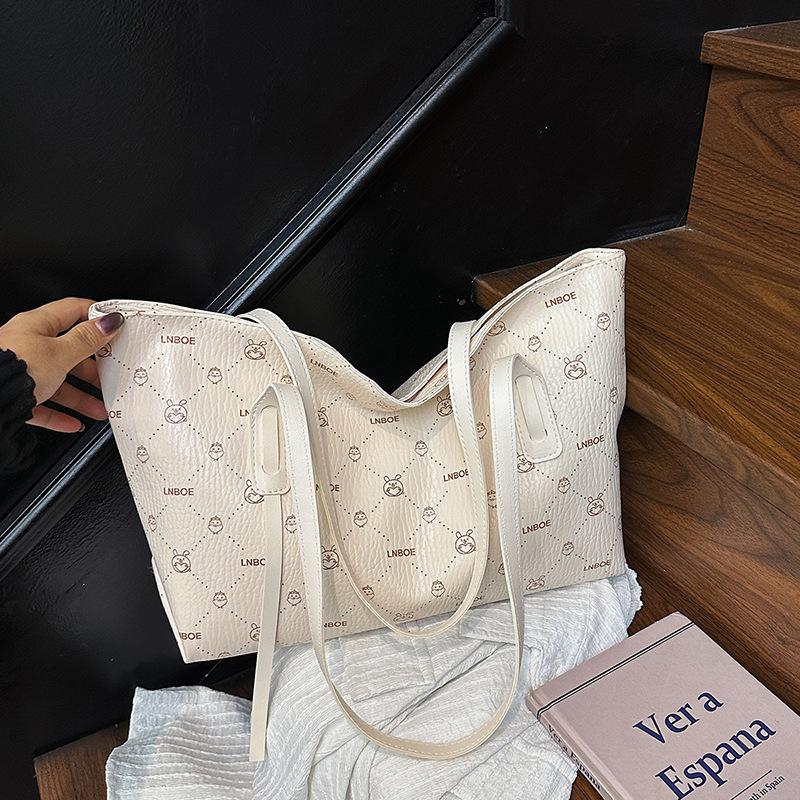 2025 Summer New Fashion Bag Large Capacity Casual Simple Tote Bag High Value Solid Color High Value Women's Bag