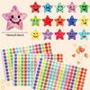 3000 Pcs Glitter Foil Small Star Stickers,15 Designs Happy Face Stickers for Student Reward