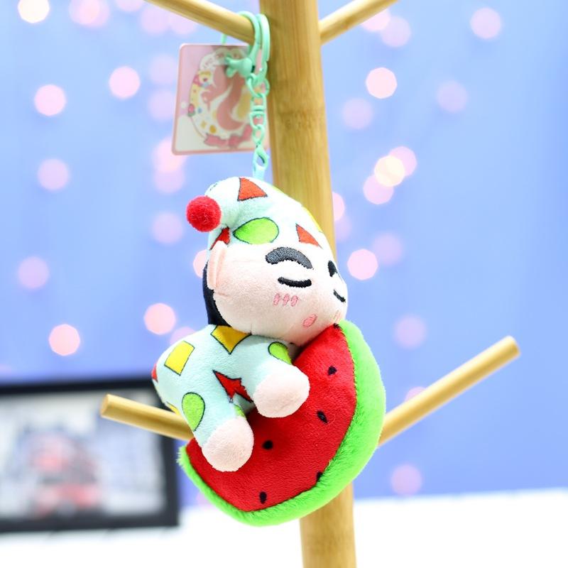 

New Pajamas Crayons Shin-shirt Keychain Pendant Plush Doll Couple School Bag Ornaments Grab Doll Gift 13cm
