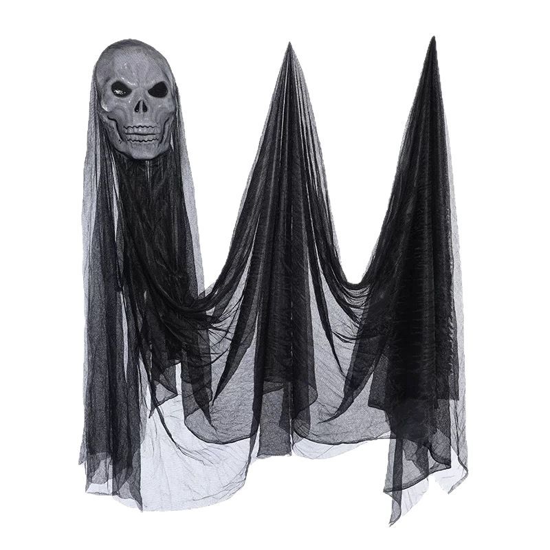 Halloween Decoration Big Hanging Ghost Voice-Activated Luminous Mask Ghost Hanging Ghost Outdoor Haunted House Secret Room Horror Props