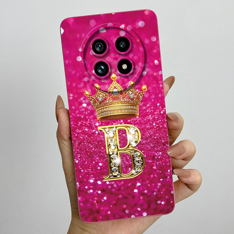Liquid Silicone Crown Letter Phone Case For Realme 13 Pro Plus 13Pro 13ProPlus 5G Shockproof Camera Lens Protect Soft Back Cover