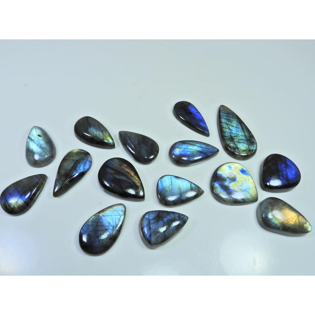 402Cts.Natural Labradorite Multi Fire Pear Cabochon Loose Gemstone 15Pcs Lot LL-998