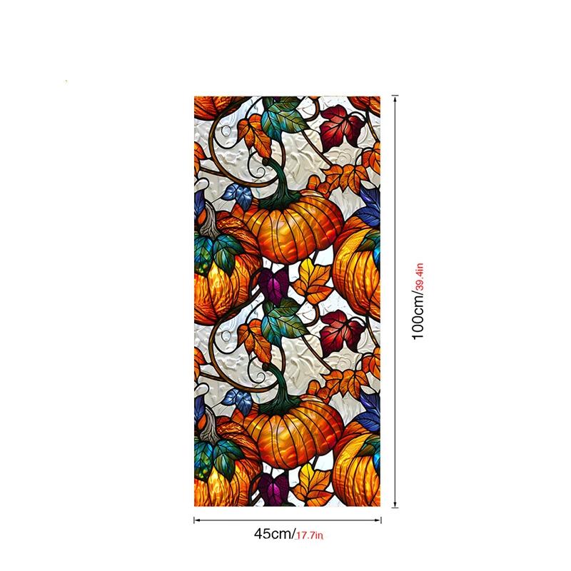 Halloween Theme Window Film PVC Stained Glass Films Door Window Stickers Home Bathroom Balcony Office Party Decor Privacy Film
