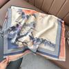 Autumn and winter new imitation cashmere plum blossom retro ink painting style travel photo warm scarf mother shawl outside