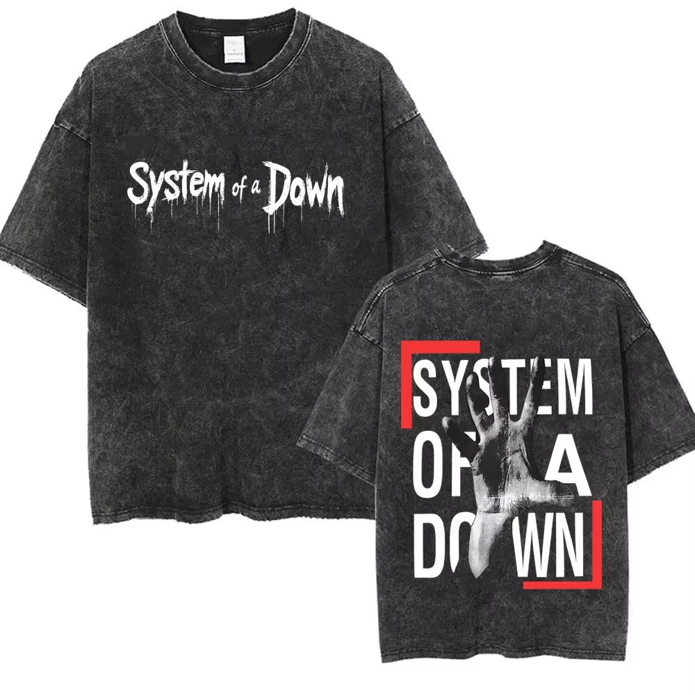 חולצת טי וינטג' מכובסת System of A Down Chop Suey לגברים ונשים רטרו רוק אוברסייז s מרצ' אלטרנטיבי מטאל חולצות טי