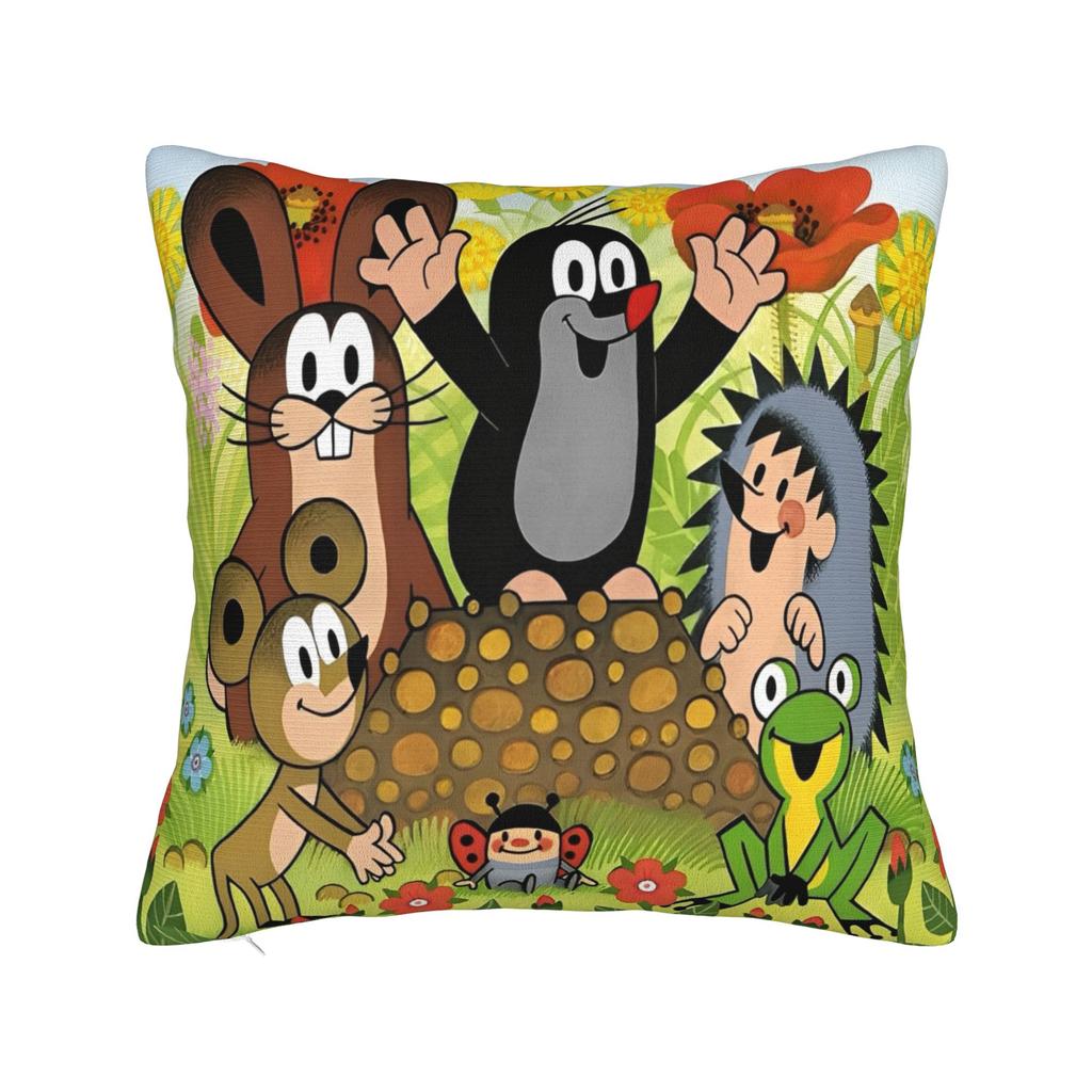 Federa Cuscino Cartone Animato La Talpa Animale Merch Copricuscino Stampato Copricuscini Decorazioni per Auto con Zip Varie Misure