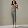 Nessaj Yoga Sets Women Workout Outfits High Waist Leggings Sleeveless Sports Top Fitness Set Seamless Gym Tracksuit