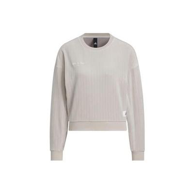 Women's Casual Crewneck Cropped Sweatshirt Light Gray IW4034