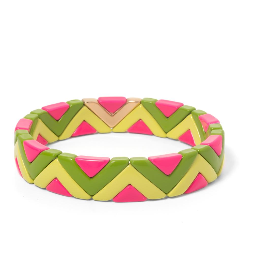 2026 Hot Selling Fashion Fashion Patchwork Bracelet Bohemian Style Can Be Folded Wear DIY Mixed Color Enamel Beaded Bracelet