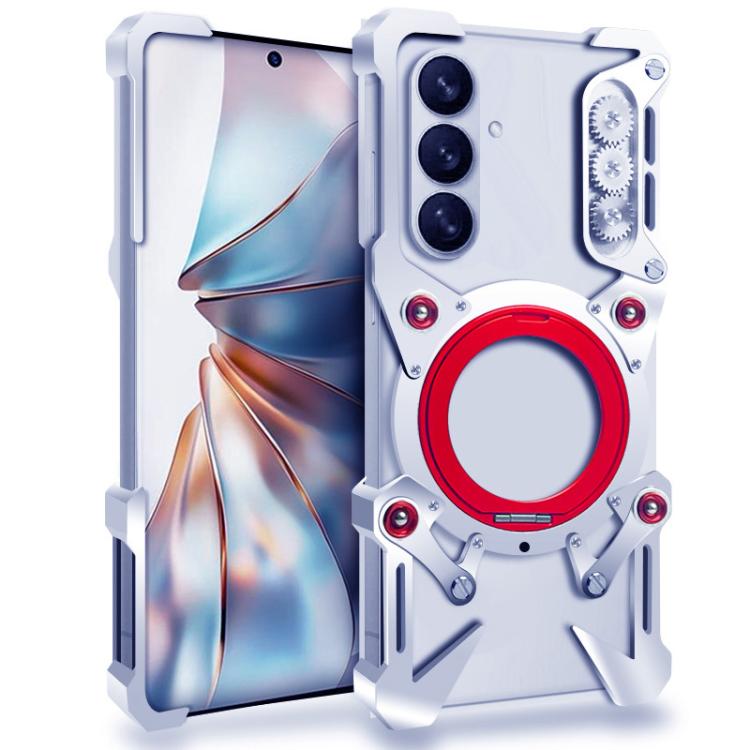 Rotating Bracket Hollow Metal Phone Case with Lanyard