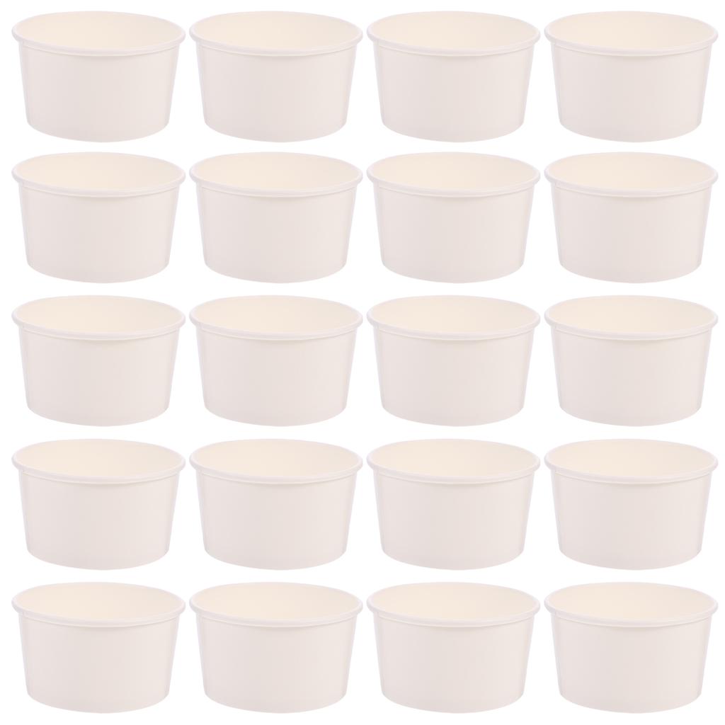 100 Pcs Ice Cream Cups Paper Dessert Container Soup Bowl Cake Jelly Pudding Snack