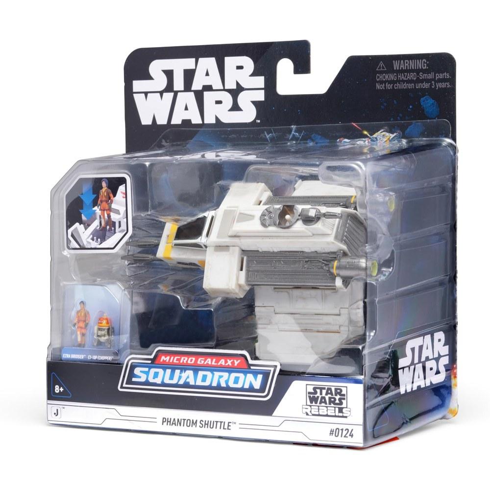 Jazwares Star Wars Micro Galaxy Squadron Phantom Shuttle 5-Inch Vehicle Foldable Wings Removable Hatch Includes 2 Microfigure Accessories
