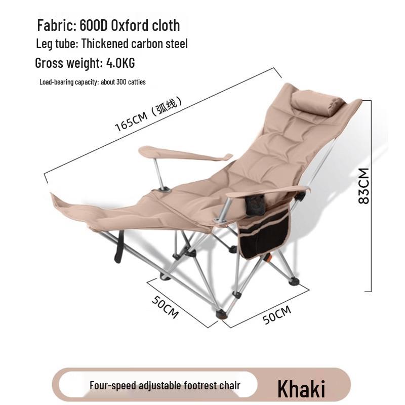 OIMG Outdoor Adjustable Folding Recliner with Leg Rest