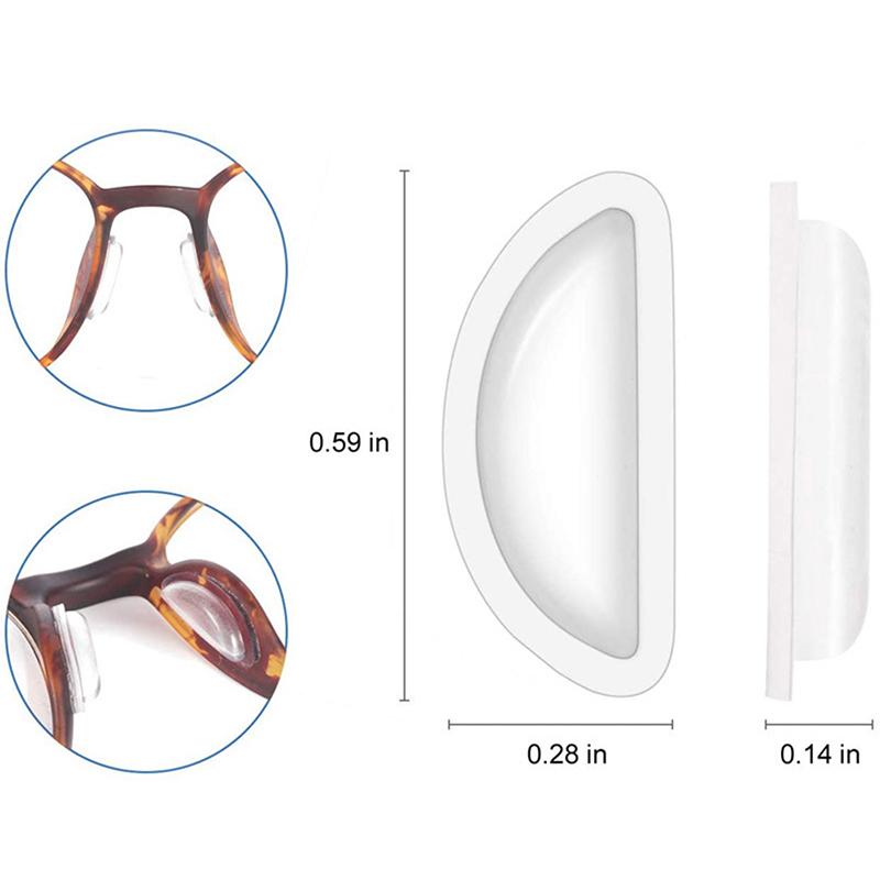 4Pairs Glasses Nose Pads Adhesive Silicone Nose Pads Non-Slip Thin Nosepads