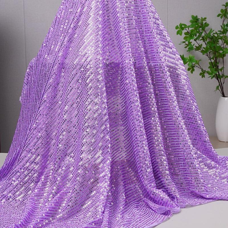 Wide 130cm Mesh Micro Stretch Small Sequins Clothing Fabric for DIY Sewing Clothing Dress Wedding Dresses Party Tablecloth Cloth
