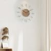 OBEST Wall Clock, Scandinavian Style, Silent, Continuous Second Hand, Transparent Acrylic, Natural Wood Hands and Numbers, 30cm Diameter,