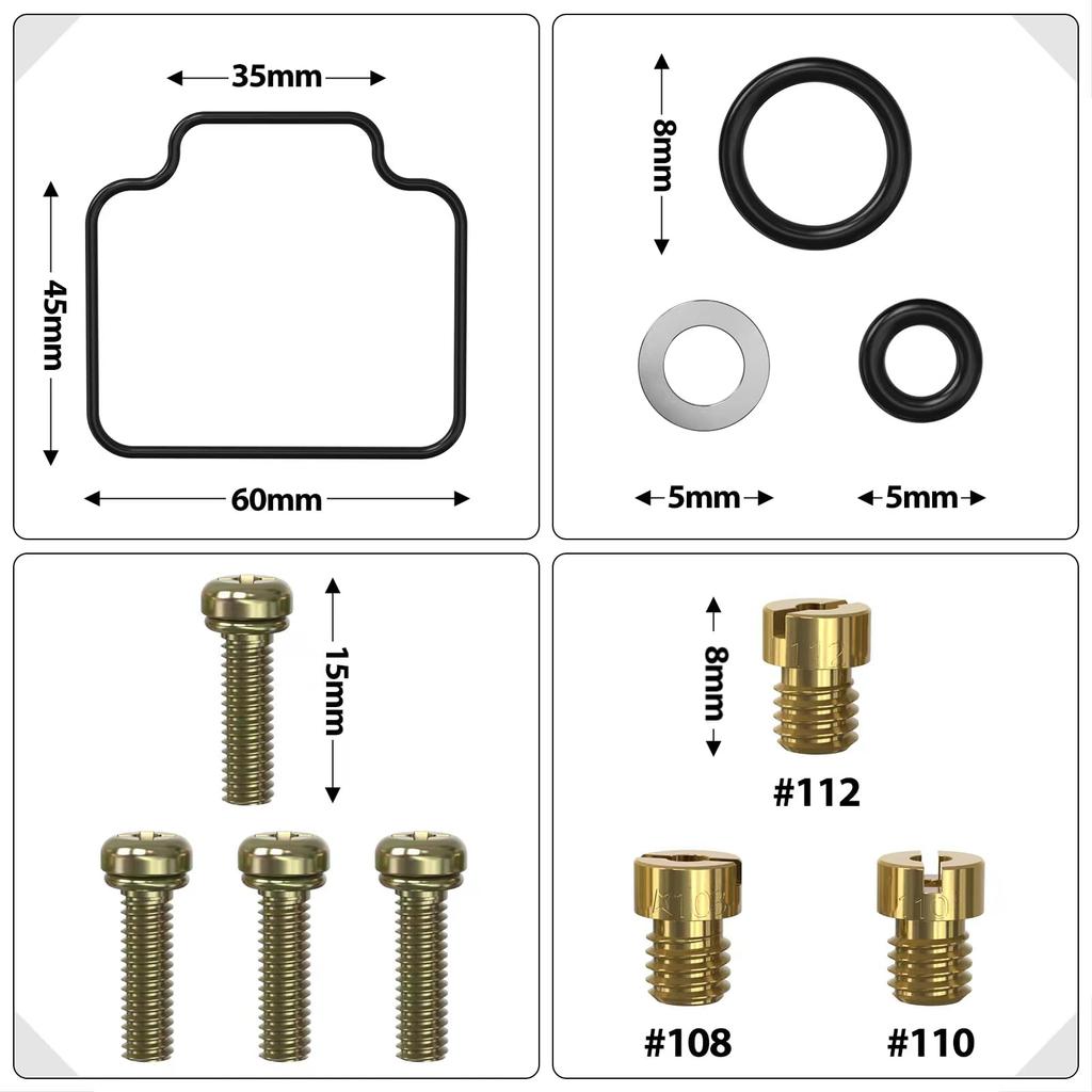 1PZ JP4-CK1 Carburetor Repair Kit Repair Kit for Honda CN250 CH250 Helix/Fusion Big Ship