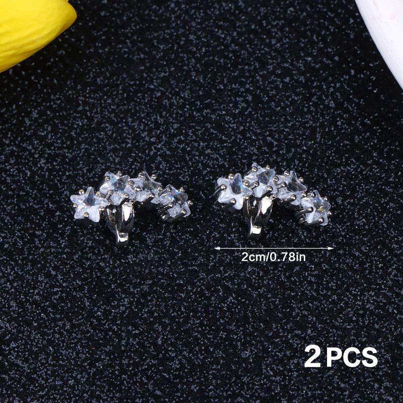 2PCS Personalized Freeclip Blings Ear-Clip Accessories Earphone Earbuds Jewelry Little Star Earphone Rhinestone Buckle