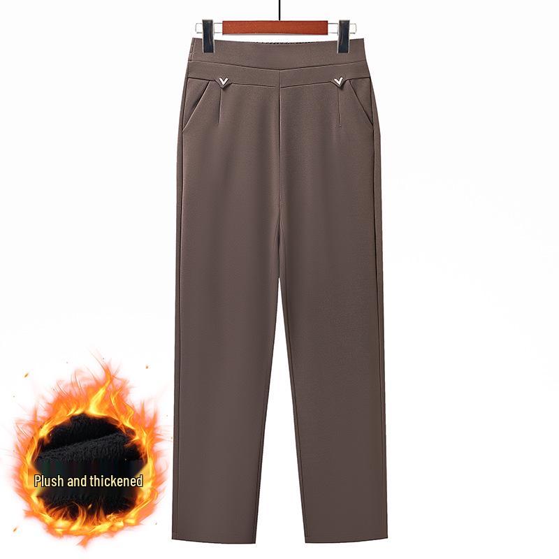 

Women s Autumn/Winter Plus Velvet High-Waisted Loose Pants for Middle-Aged and Elderly XL (for 85-100 lbs)