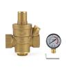 DN15 Brass Adjustable 1/2" Water Pressure Regulator Reducer With Gauge Meter