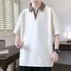 Plus Size 8XL Men's Color Blocked Lapel Polo Shirt, Men's Casual Short Sleeved T-shirt