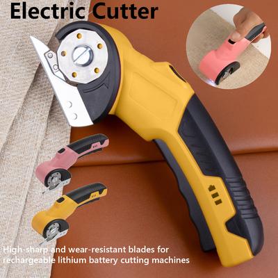 Kabellose Elektroschere Kartonschneider mit LED-Licht Bürstenloser Motor Hartstahlklinge für Stoff Leder Teppich DIY-Werkzeug