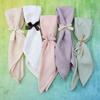 2PCS Village Style Bamboo Cotton Napkins Thicken Textured Fabric Cloth Napkins Eco-Friendly Double Layer Table Towels