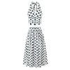 Women's 2025 Autumn/Winter Halter Polka Dot Backless Camisole & High-Waisted A-Line Skirt Set
