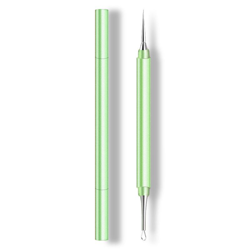 

Double-Ended Acne Blackhead Removal Needles Pimples Blackhead Clip Beauty Artifact Blemish Extractor Remover Needle Tool зелений