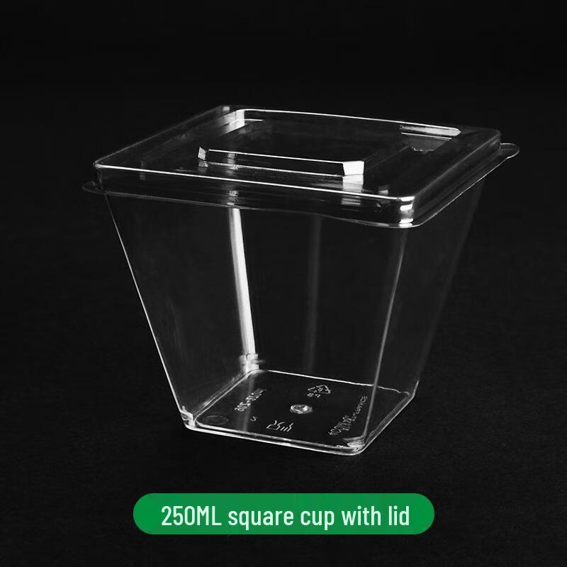 Одноразовые квадратные десертные стаканчики с крышками