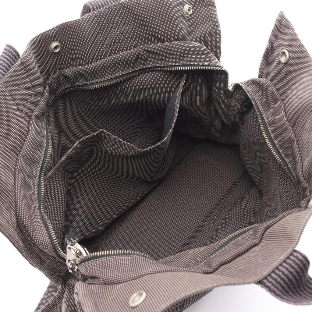 Used HERMES HerlineMM Tote Bag canvas Nylon canvas Gray Used unisex