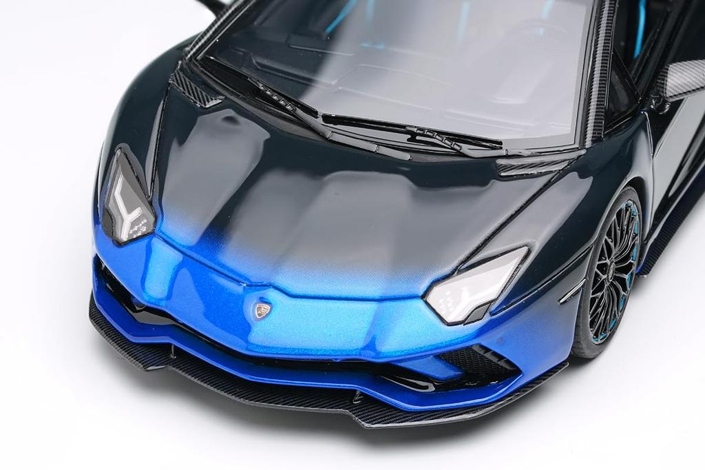 EIDOLON Scale Lamborghini Aventador S Roadster 50th Anniversary Japan 2018 Blue Gradient Finished Model EM767A 1/43 Renaissance/Black
