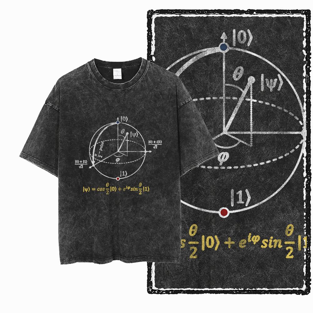 SC MATH THEME PAI Printed Cotton Acid Washed Exclusive Graphic Unisex T Shirt Cool Streetwear Men Tshirts Big Size Tee for men