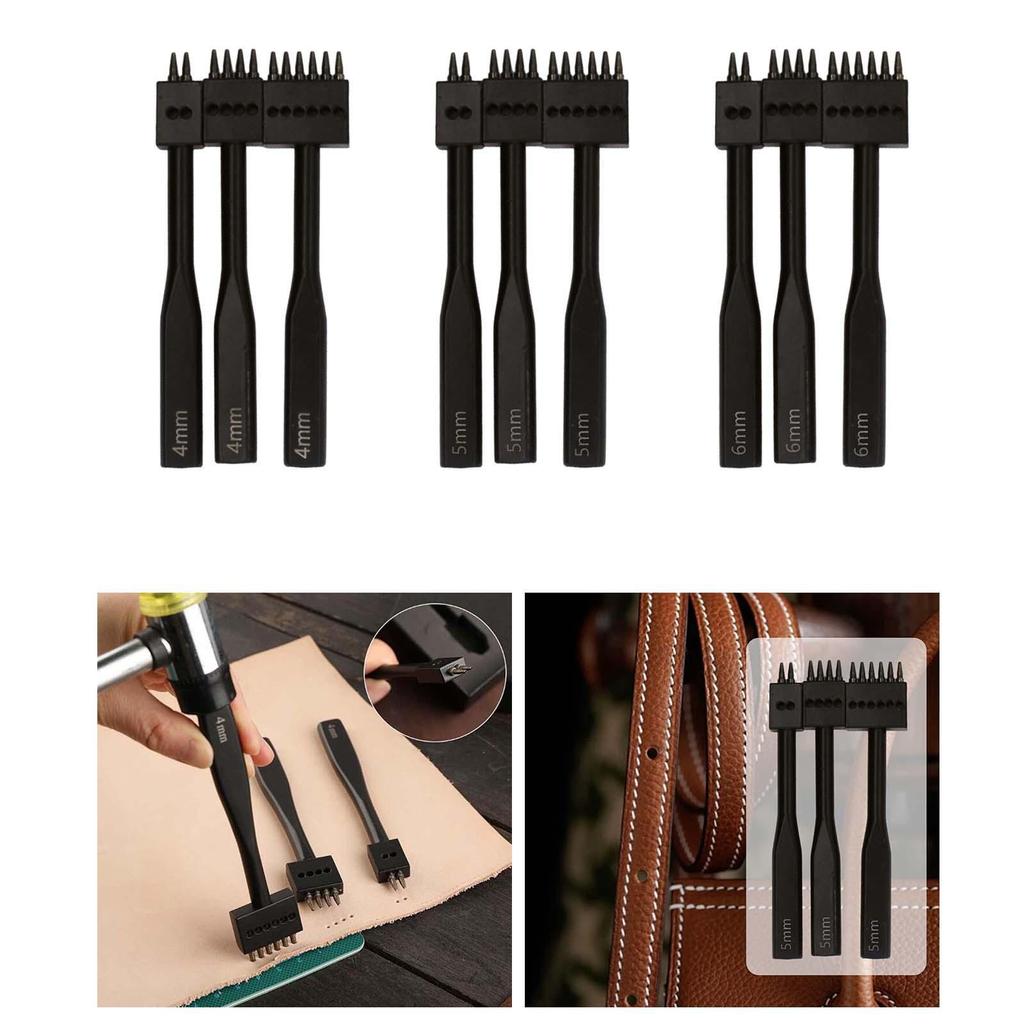 Prong Punch Straps Shoes Auxiliary Tools Belts Saddles Leather Craft Jewelry Making Hole Spacing DIY Tool Stitching Chisel Steel