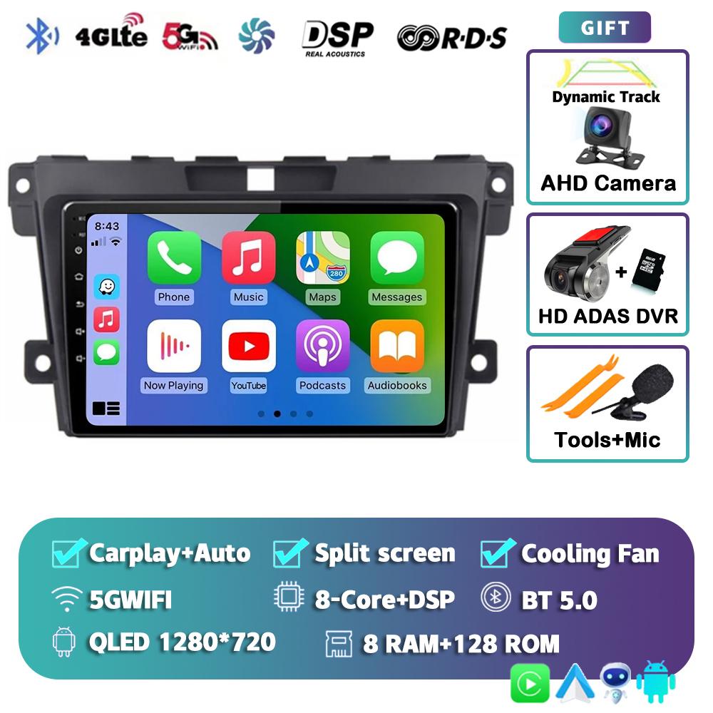 Android 14 Carplay Auto Car Radio For 2007 2008 2009 2010 2011 2012 2013 2014 MAZDA CX-7 CX 7 Multimedia Player Video Stereo DSP