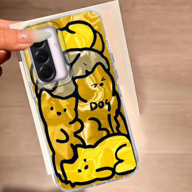 For Samsung Galaxy A56 A36 A16 A25 A35 A53 A26 S25 S24 S23 S22 Plus Ultra FE Phone Cover Cute Purple Cat For Samsung A55 TPU Bag