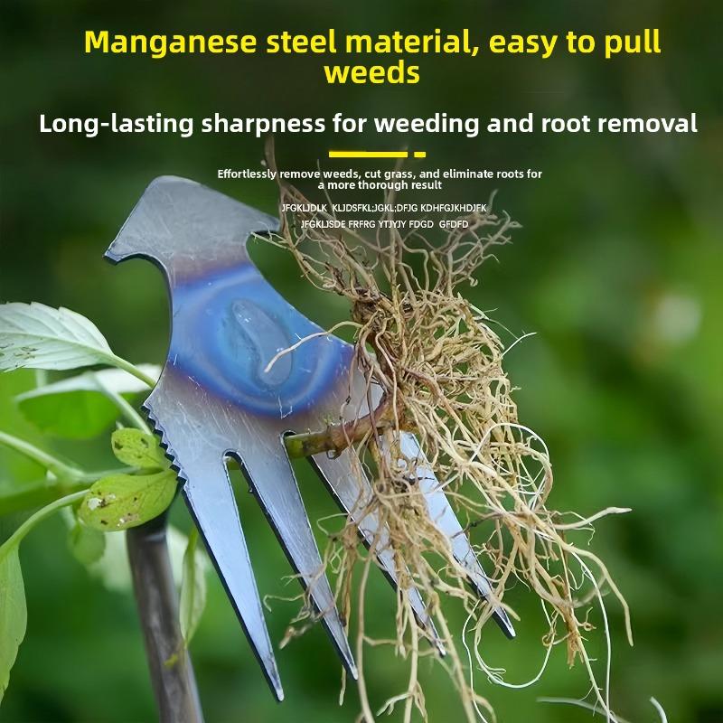 Nástroje na odstraňování plevele: Motyka, Hrabla, Kypřič půdy, Plecí lopatka, Multifunkční odstraňovač plevele, Vykopávač kořenů pro divoké rostliny.