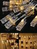 LED Photo Clip Fairy String Lights Transparent Clips Wall Hanging Lights Picture Card Decor for Wedding Birthday Party