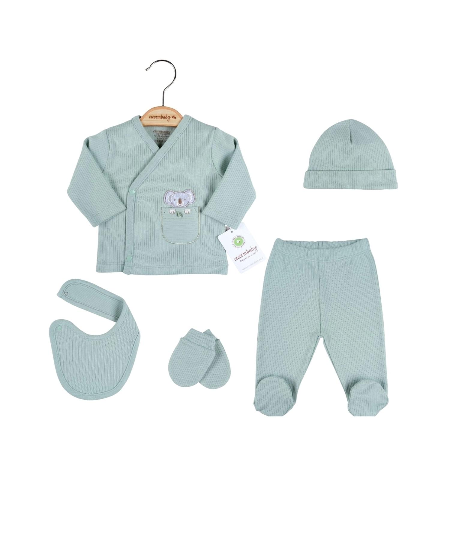 

Вышивка коала Полосатый набор из 5 предметов из 100% хлопка для больниц