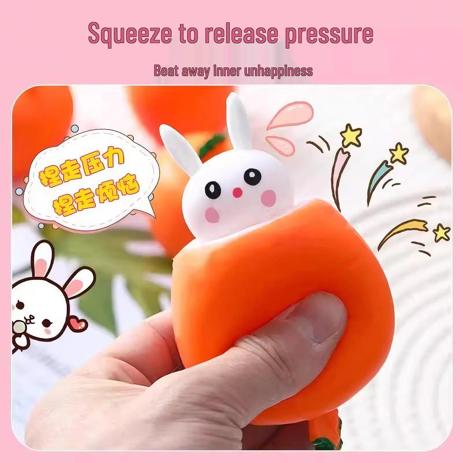 Carrot Rabbit Stress Relief Decompression Toy Gadget Plastic