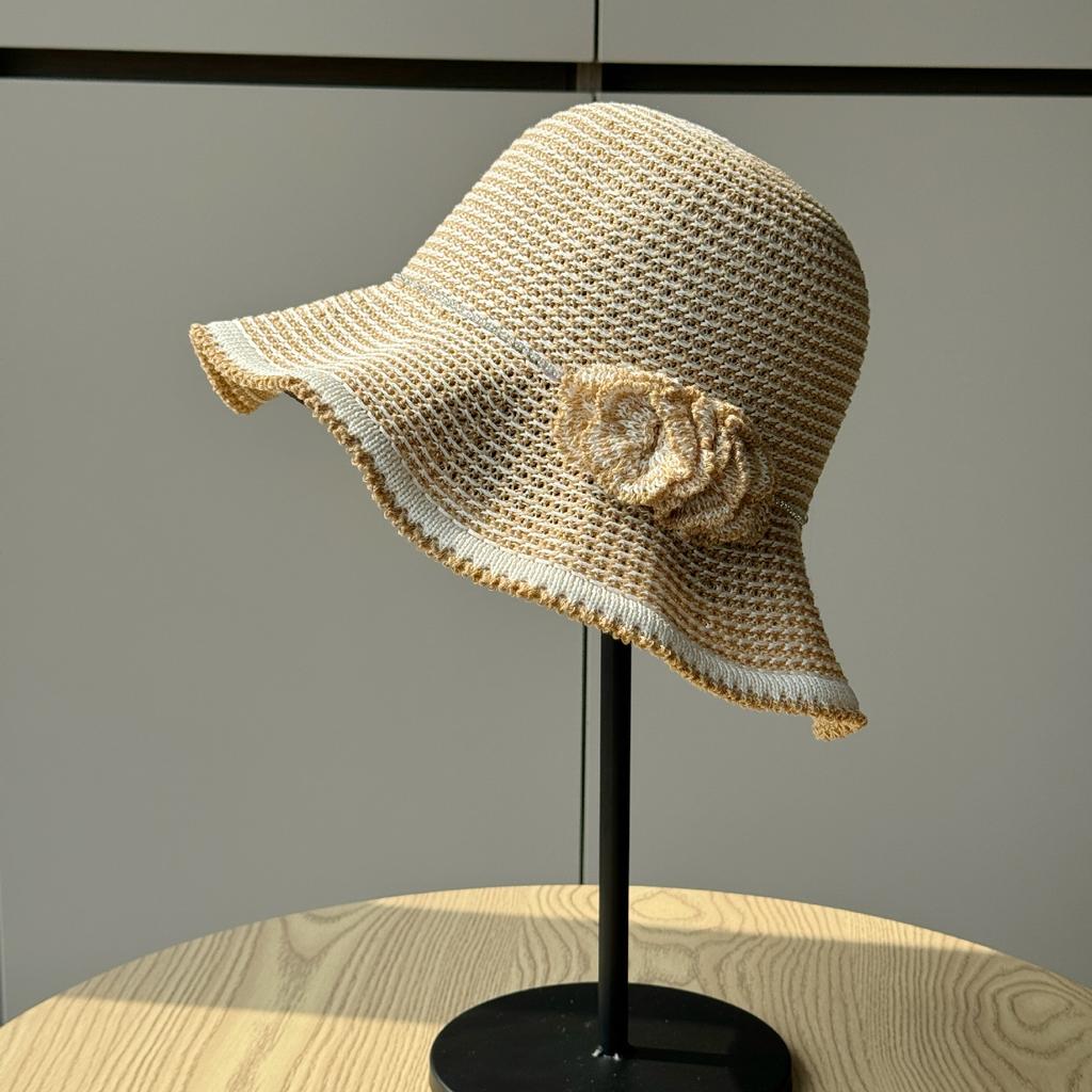 Summer Hollow Fisherman Hat for Women, Breathable Thin Sun Protection Bucket Hat, Fashionable Sun Hat for Outings