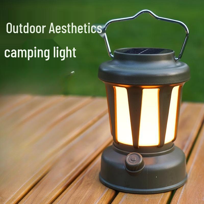 Lishi ZP068 Retro Solar & USB Rechargeable Camping Lantern
