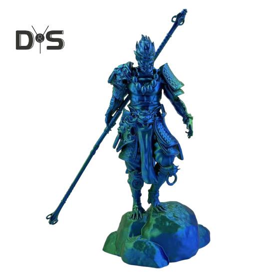 Drukowana w 3D figurka Wukonga, Wielcy Mędrcy Równiący się Niebu, Figurka Rzeźba, Model Króla Małp, Dekoracja na Pulpit, Peryferia do Gier