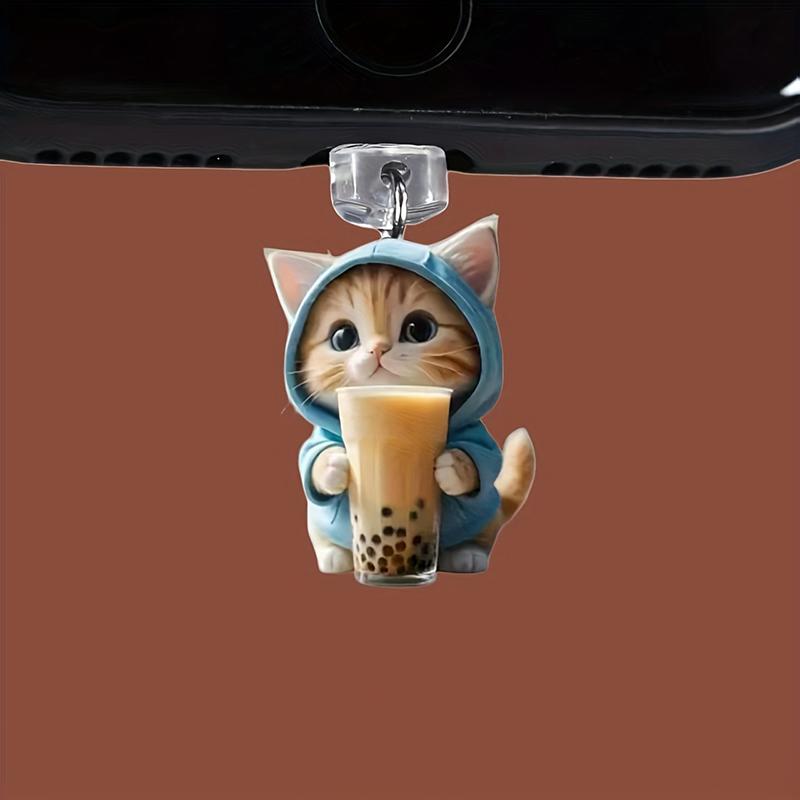 Cute 2D Cat Phone Anti Dust Cap Charge Port Plug For IPhone Type C Dust Protection Stopper Accessorie