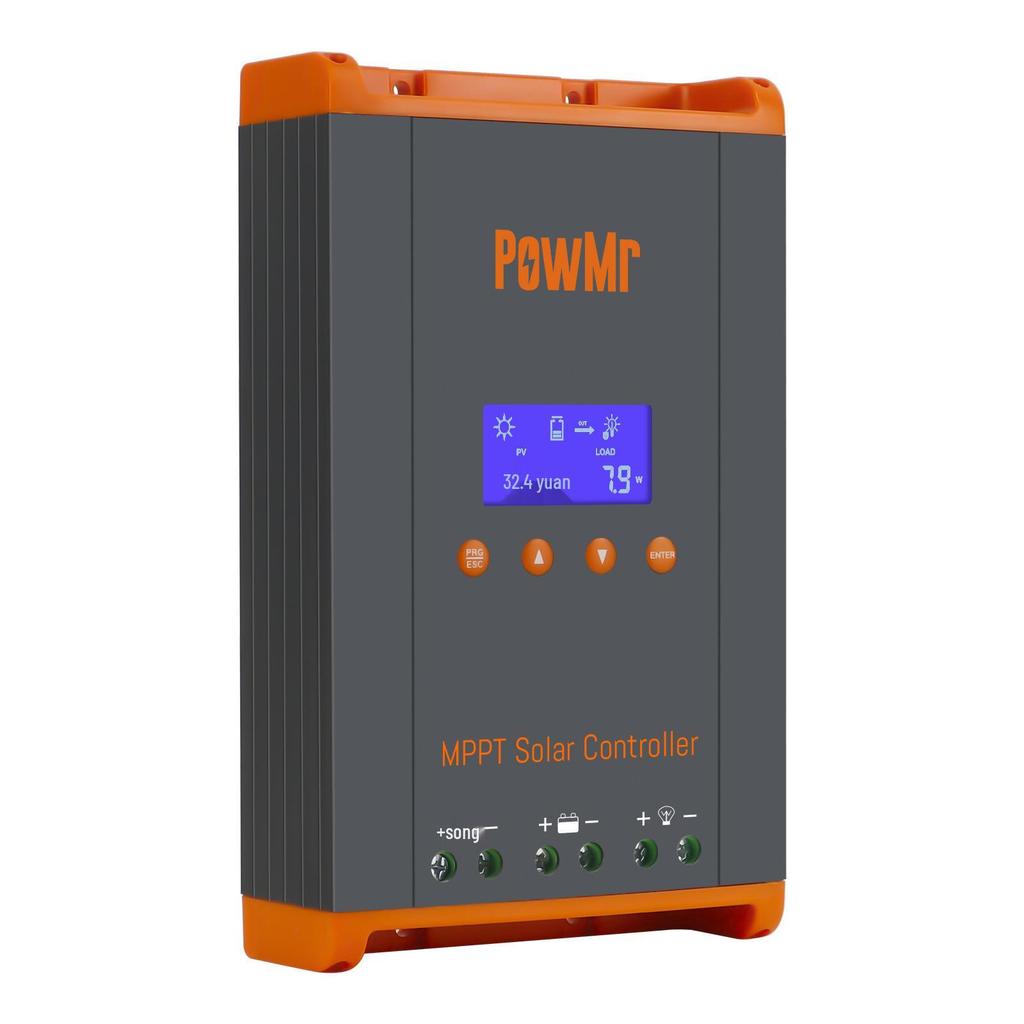 PowMr 60A MPPT Solar Controller, Expandable To 120A for 12V-48V Systems, Ideal for RVs and Cross-Border Applications