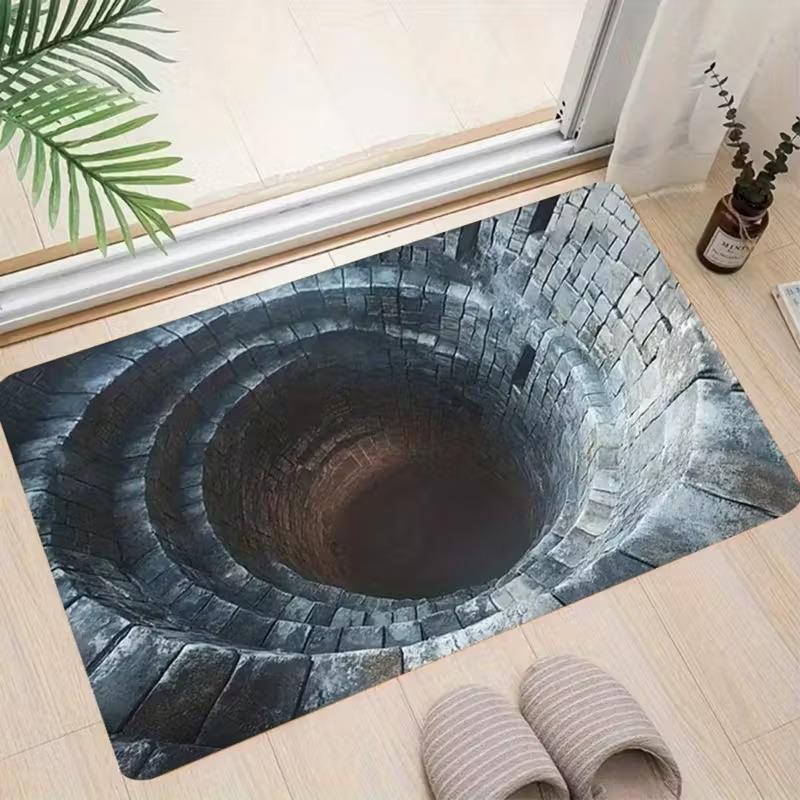3D Optical Illusion Non-Slip Door Mat Machine Door Entryway Washable Bathroom Bedroom Camping Yoga Durable Floor Mat Laundry